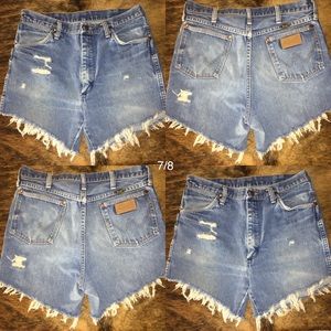 High-Waisted Distressed Denim Jean Shorts